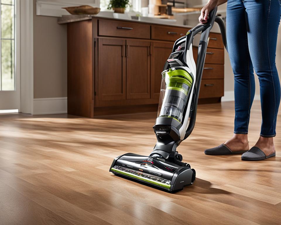 vacuuming hardwood floors